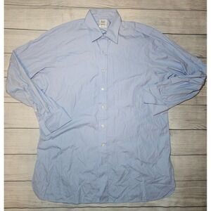 Budd Shirtmakers Piccadilly Button Down Shirt Mens Sz 16.5? Blue Classic Formal